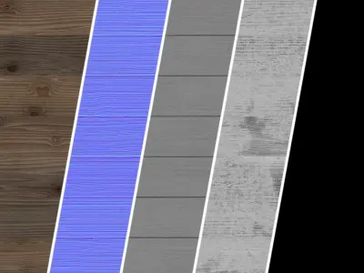 Parquet Materials 26- Parquet By Old Wood Damaged Texture