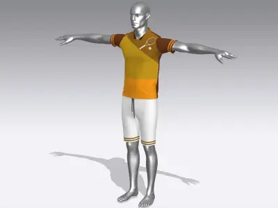  Tennis Player Uniform Low-poly 3D model