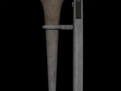 Stone Torch Free low-poly 3D model