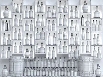 Bar with alcohol 3D model