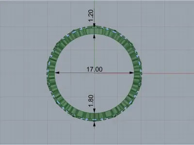 ring of crosses and precious stones 3D print model