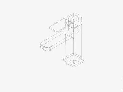 Basin Mixer - Luxury - Bold Low-poly 3D model