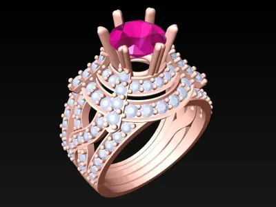 Diamond Ring - Womens Rings - N3334 3D print model