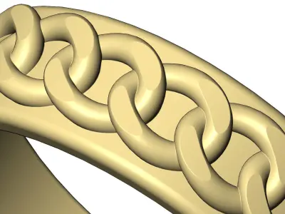 Cigar band with a cuban links ornament US size 6 7 8 3D print model