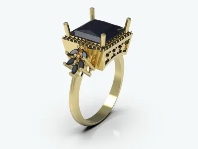Luxury ring  jewelry printable silver 3D model 3D print model