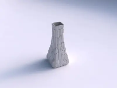 Vase squeezed rectangle with organic cells 3D print model