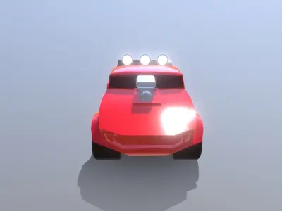 Rock N Roll Racing Inspired Racing Truck - Low Poly 3D Model Low-poly 3D model