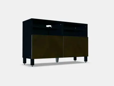 BESTA TV bench with doors 17 Low-poly 3D model