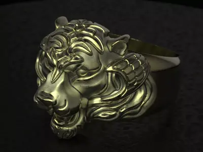 Tiger Ring With Helmet  3D print model