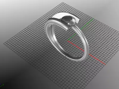 solih gold ring with diamond in center Free 3D print model