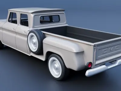 GMC Crew Cab Pickup 1965 3D print model