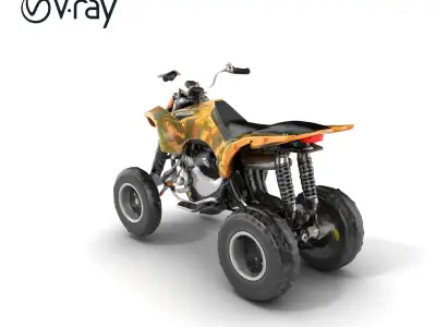 Camouflage Dirt Quad Bike model pack Low-poly 3D model