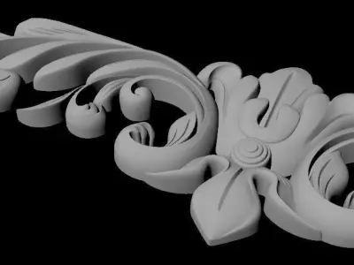 Central decor ornament for furniture 3D model 1005