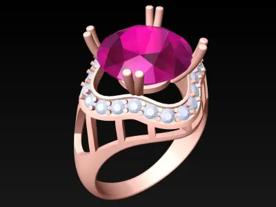 Diamond Ring - Womens Rings - GN250 3D print model