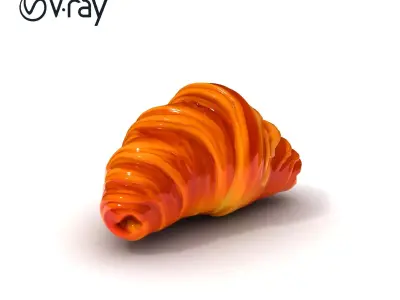 Realistic Croissant Model Pack Low-poly 3D model