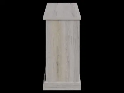 Graywashed Rustic Farmhouse Accent Cabinet Low-poly 3D model