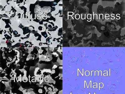 Stylish Toy Robot Assistant with Neon Indicators Low-poly 3D model