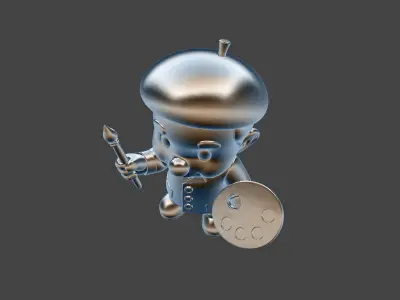 Artist Cartoon Character 3D Model Ready to Print STL 3D print model