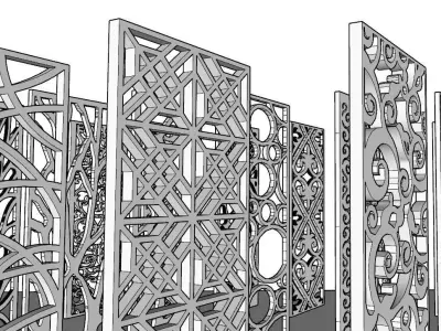 PATTERN series of architectural screens Free 3D model