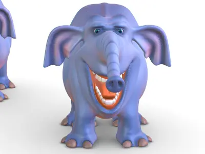 Subdivision Cartoon Animal Mammal Elephant - Maya file included 3D model