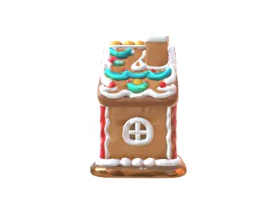 Gingerbread Dreamhouse Low-poly 3D model