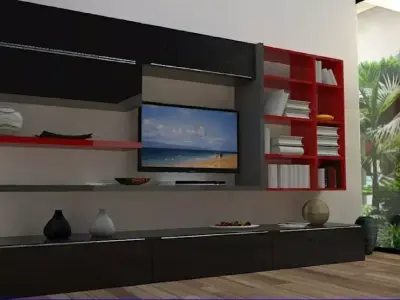 decor tv wall unit design 3D print model