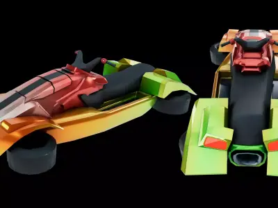 Jetski car concept Low-poly 3D model