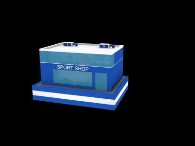 Sport shop low poly pack Low-poly 3D model
