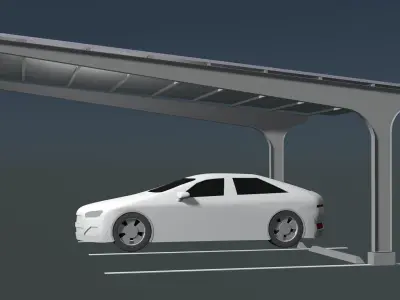 Solar carport 25U02 3D model