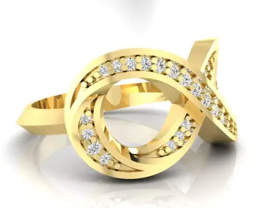 Ring M52 The luxury female ring with gems wedding 3D print model