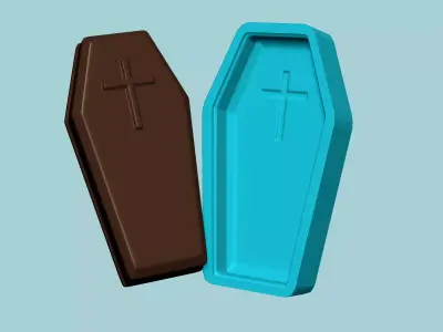 Halloween Molding A02 Coffin - Chocolate Silicone Mold 3D print model