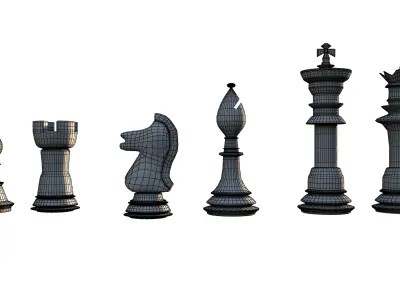 Typical chess set 3D model