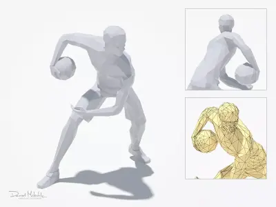 Basketball Sport Pose 2 Low-poly 3D model