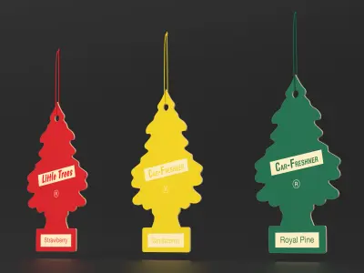 Little Trees Hanging Car Fresheners Set 3D model