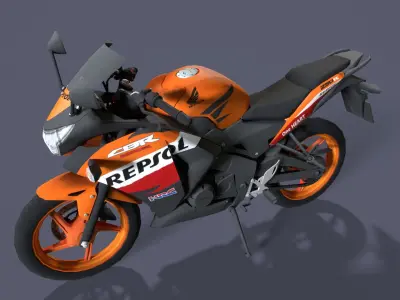 Honda-CBR-250R1 motorcycle  Low-poly 3D model