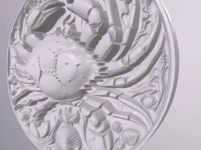 Crab 3 basrelief for 3D printing 3D print model