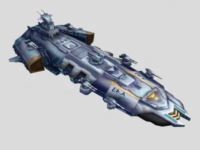 Battleship - medium ship 02 3D model
