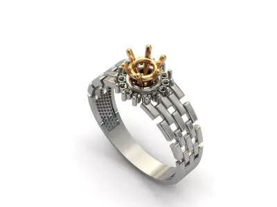 Solitaire Engagement Ring Diamond Women Ring Stone 3D print STL 3D print model