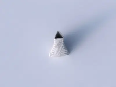 Vase grounded triangle with distorted and twisted grid plates 3D print model