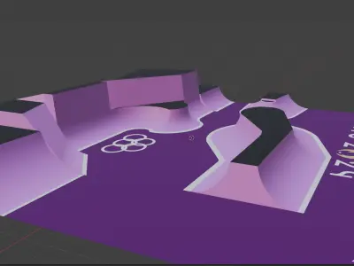 Paris 2024 Olympic bmx park Low-poly 3D model