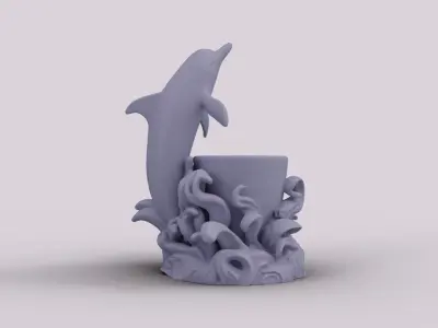 Dolphin-Themed Multi-Purpose Holder 3D print model