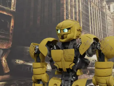 robot A01 Low-poly 3D model