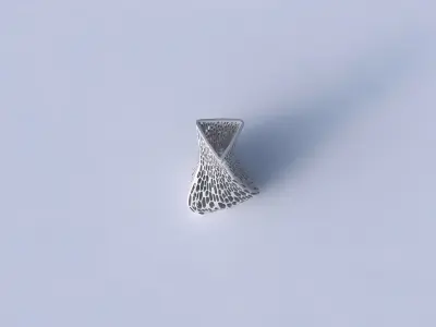 Vase twist puffy triangle with dense organic lattice 2 3D print model