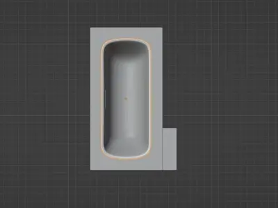 Bathtub with cabinet Free low-poly 3D model