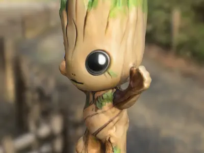 Stylized Baby groot Low-poly 3D model