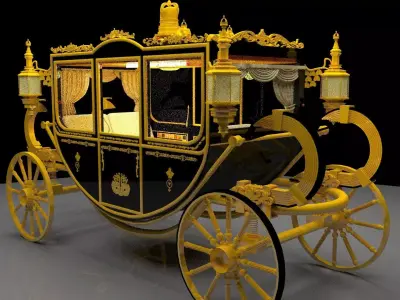 Chinese horse carriage 3D model