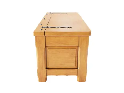Traditional Wood Chest 3D model
