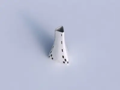 Vase grounded triangle with checker grid lattice 3 3D print model