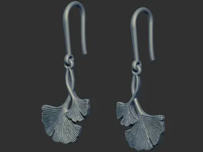 Leaf Earrings 59781 3D print model