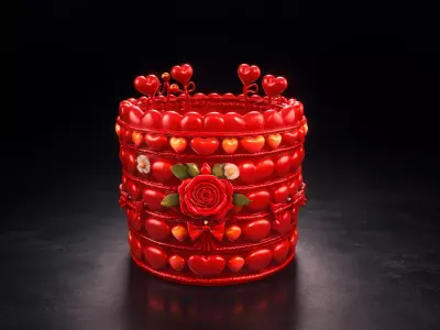 Valentine Heart Gift Box Romantic Decorative Container  3D print model